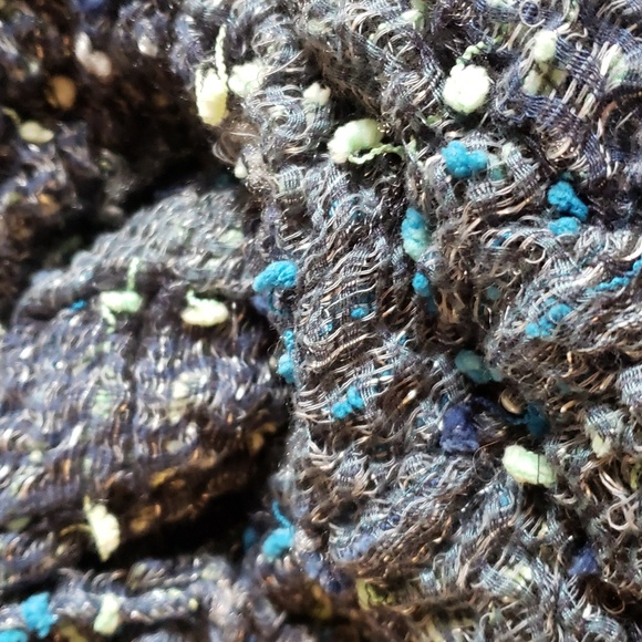 VERA WANG Cable Knit scarf. EUC, Super Soft, Grey, Blue, Green - Picture 4 of 5